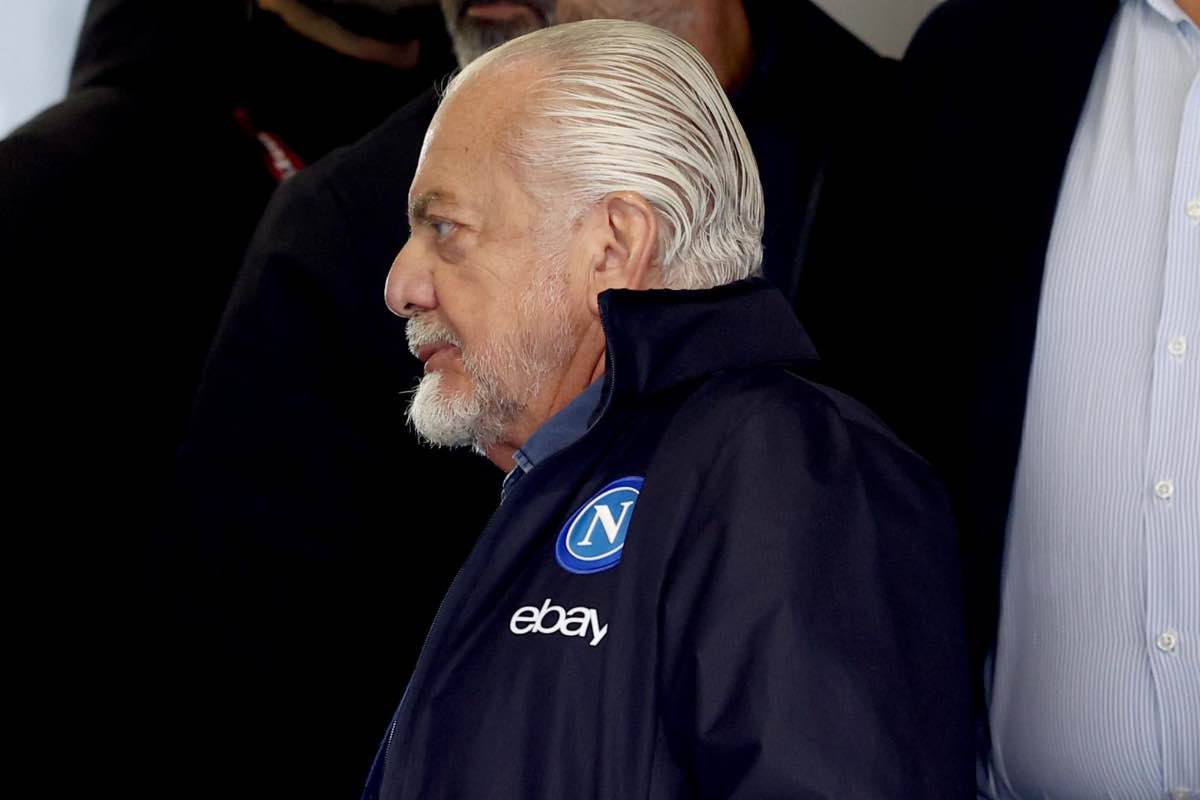 Aurelio De Laurentiis in tribuna